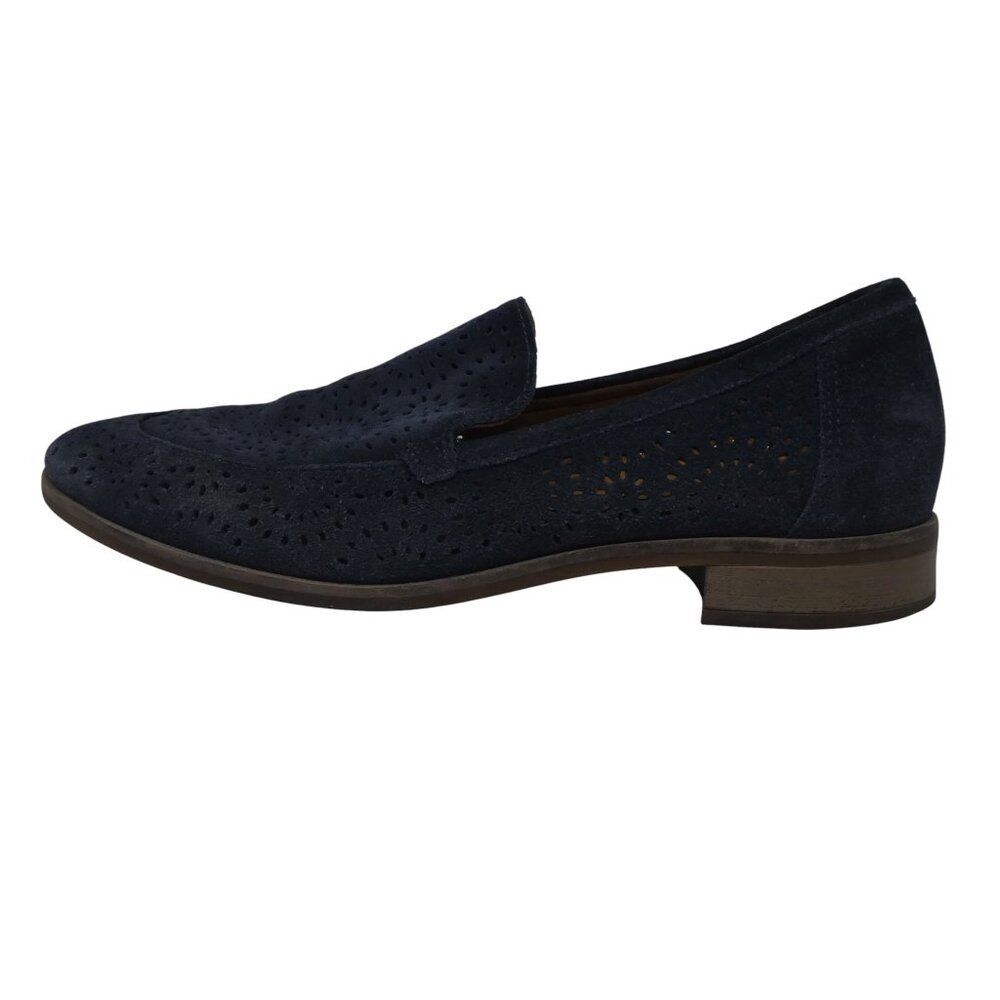 Clarks Trish Calla Blue Suede Laser Cut Loafers Flats‎ Womens 8.5 - Picture 4 of 13
